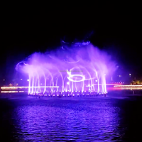 Fontaine musicale extérieure lumineuse DMX512 DEWY, fontaine dansante, fontaine de jardin pour projet de décoration paysagère de piscine
