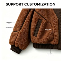 Veste Teddy en Polaire Sherpa à Capuche pour Femme OEM/ODM, Personnalisée avec Fermeture Éclair sur le Devant et Passepoil Contrastant Bicolore, Vêtement d'Extérieur Décontracté d'Hiver