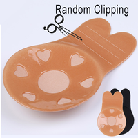 Penutup Puting Payudara Bentuk Telinga Kelinci Perekat, Bra Tanpa Tali Push-up, Aksesori untuk Wanita, Pasties Bentuk Kelinci, Silikon, Dapat Digunakan Kembali, Pengangkat Payudara
