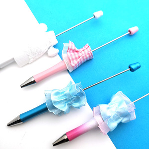2024 nouveau Design perle stylo à bille belle dentelle jupe perlée stylo à bille bricolage à la main perles stylo pour la fabrication de bijoux jouets - Product Image 5