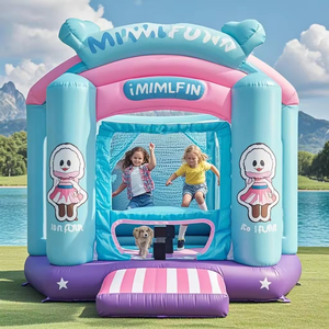 Château gonflable commercial pour enfants avec toboggan et zone de saut, idéal pour l'intérieur et l'extérieur - Product Image 3
