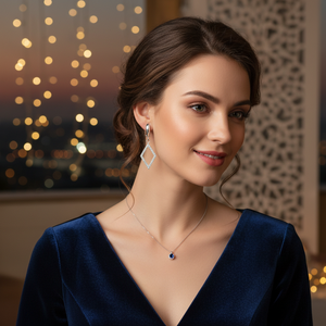 คลิปบนต่างหู Lozenge รูปร่างต่างหูตุรกีขายส่ง925เงินสเตอร์ลิงสำหรับผู้หญิงเครื่องประดับ - Product Image 3