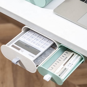 Boîte <span class=keywords><strong>de</strong></span> rangement en plastique, tiroirs à crayons suspendus auto-adhésifs pour bureau, maison, école, étudiants, sous le bureau, boîte <span class=keywords><strong>de</strong></span> rangement - Product Image 3