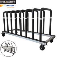 Chariot de présentation multifonctionnel en métal épaissi à quatre roues pour panneaux de porte de voiture, support de rangement mobile réglable, capacité de charge 80 kg