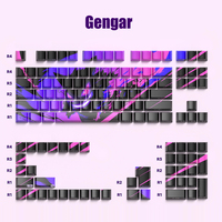 129 Tasten PBT Wärme-Sublimierte Seitengravierte Transluzente Tastenkappen Cherry-Profil für 61 64 68 75 87 98 104 Mechanische Tastaturen