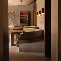 Ensemble Moderne Luxe de Tables et Chaises de Restaurant et d'Hôtel, Personnalisable pour Usage Commercial, en Bois Massif, Fer, Cuir PU et Verre