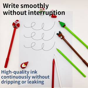 Kreativer Cartoon Schwarzer Stift Weihnachts-Gelstift Schreibwaren-Set 0,5mm Strichbreite Löschbarer Flüssig-Tintenstift aus Kunststoff für Schüler und Büro - Product Image 4