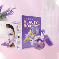 Soins de la peau biologiques de marque privée Coreano Ensemble de soins hydratants pour les lèvres du visage 3 pièces Coffret cadeau Pétales Ensemble de soins de la peau apaisant et éclaircissant