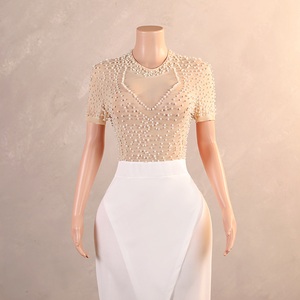 <span class=keywords><strong>Robe</strong></span> formelle à fente perlée <span class=keywords><strong>et</strong></span> manches courtes bon marché, <span class=keywords><strong>robe</strong></span> de soirée <span class=keywords><strong>chic</strong></span> pour femme - Product Image 5