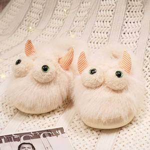 Durable en uso animal de dibujos animados pequeño monstruo rosa y blanco algodón relleno de felpa zapatilla para niños y mamá - Product Image 3