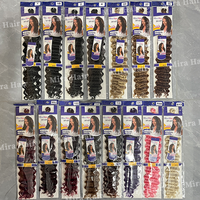 Extensions de cheveux synthétiques bouclés style bohème de 22 pouces, tresses au crochet, vagues profondes océaniques, ignifuges, pour perruques et tresses