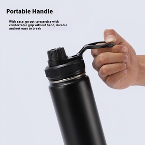 Frasco de vacío portátil de acero inoxidable de <span class=keywords><strong>1000ml</strong></span>, Pajita aislada con botella de agua al aire libre para acampar, viajes, aventura, regalo - Product Image 4
