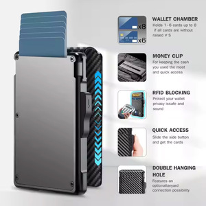 RFID pop-up ad accesso rapido in alluminio metallo portacarte <span class=keywords><strong>portafoglio</strong></span> <span class=keywords><strong>uomo</strong></span> in pelle <span class=keywords><strong>portafoglio</strong></span> RFID business titolare della carta di credito in pelle - Product Image 3