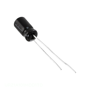 Condensateur à traversée de circuit (TH) 100 µF 20% 10V RADIAL TH URZ1A101MDD1TD, canal fabricant, type aluminium - Product Image 1