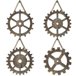 Duvar dekorasyon duvar asılı amerikan Vintage ahşap dişli duvar dekorasyon ev dekorasyon ahşap asılı plak ahşap tahta - Product Image 2