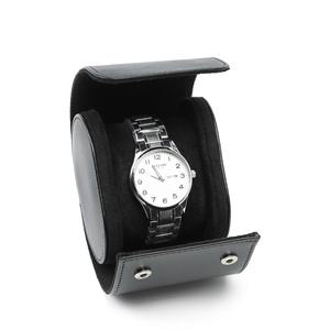 Vente flash - Boîte à montre ovale de luxe Ele Queen, unisexe, voyage, cuir PU noir, boîte à montre à fermeture à bouton pression, matériaux recyclés - Product Image 2