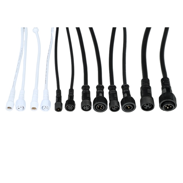 AOMEI 30cm Waterproof Plastic Pigtail 18AWG Male/Female Wire Connector for Flex LED Strips Indoor Lighting Ra90 5000K Dimmable