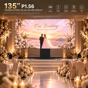 Écran LED pliable et mobile de 135 pouces P1.56, affichage LED HD 2K sur roues pour location de scènes de mariage et banquets intérieurs de grande envergure - Product Image 2