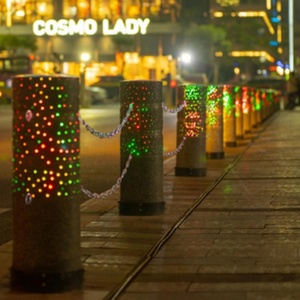 Aydınlık anti-çarpışma ayağı LED aydınlatma sokak trafik bariyerleri doğal granit taş direkleri park yolu direkleri - Product Image 6
