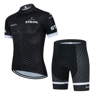 ชุดปั่นจักรยานแขนสั้นผู้ชาย <span class=keywords><strong>STRAVA</strong></span> รุ่นใหม่ เสื้อเจอร์ซีย์และกางเกงขาสั้นสำหรับปั่นจักรยานบนถนนและเสือภูเขา สำหรับฤดูร้อน รับผลิตขายส่งพร้อมสกรีนโลโก้ - Product Image 4
