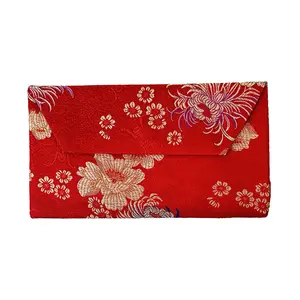 ซองผ้าซาตินสีแดงสำหรับปีใหม่จีนแพ็คเก็ต angpao ถุงจัดระเบียบของขวัญถุงผ้า
