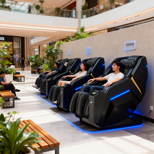 Fauteuil de massage corporel complet 3D de luxe 2025, <span class=keywords><strong>inclinable</strong></span> zéro gravité, à monnayeur, commercial, chauffage IA, en cuir - Product Image 1