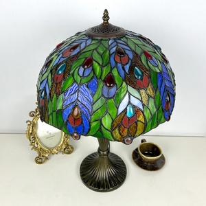Longhuijing for Style Peacock Stained Glass Lampshade AC Adjustable Table Lamp 16 Inch E26 Foyer Hotel Bar Restaurant Flexible - Product Image 5