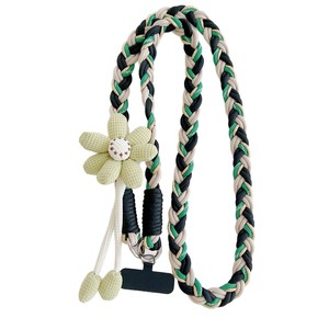 Chaîne de téléphone <span class=keywords><strong>portable</strong></span> à breloque florale, bandoulière, cordon anti-perte, longue corde tressée, collier, cordon avec patch pour téléphone - Product Image 5
