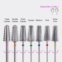 Rotación bidireccional para zurdos y diestros, eliminación rápida de acrílico o Gel duro, vástago de 3/32 ", taladro de uñas, broca de volcán de carburo, herramientas de manicura
