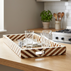 Bandeja Rectangular de Madera Natural Hecha a Mano, Diseño Ecológico con Resina y Virutas de Madera, Decoración para el Hogar - Product Image 3