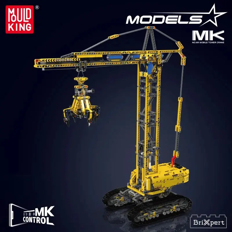 Mould King 17059 grúa torre móvil técnica bloques de vehículos juguetes de construcción juego de coches juguetes de bloques de construcción para niños