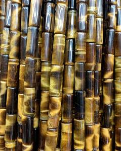 天然ビーズチューブビーズタイガーアイスペーサーストーンビーズジュエリー作り用 - Product Image 2