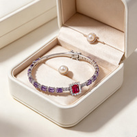 Bracelets élégants en argent 925 pour femmes, design de bracelet élégant avec des breloques ornées de zircone cubique