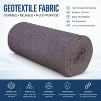 Feutre géotextile non tissé de poids moyen, style design industriel, pour l'insonorisation et l'isolation des pentes de routes et des décharges.