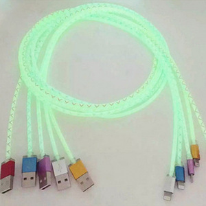 Fluorescent <b>USB</b> Charging <b>Cable</b> 2.1A With 8 Pin Connector For Data Sync And Fast <b>Charge</b> On Compatible Smartphones - Product Image 2