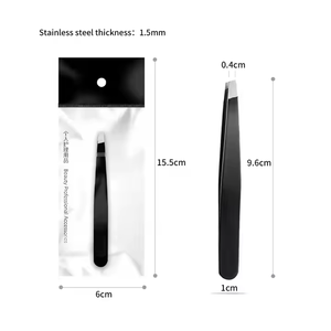 Pinzas Antiestáticas de Acero Inoxidable Personalizadas para Cejas, Color Negro, Rosa y Dorado, Herramienta Inclinada para Depilar Cejas - Product Image 4