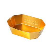 Boîte de transport jetable en plastique de qualité alimentaire pour fruits (orange, kumquat), emballage en forme de bateau, vente en gros, haut de gamme, sans pliage, carte dorée