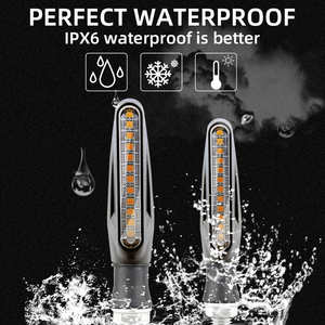 Clignotants LED ABS pour moto, lumière blanche ambre 6000K, 10W, clignotants de rétroviseur avant - Product Image 5