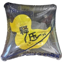 Cadeau publicitaire de personnalité créative de sieste d'oreiller gonflable double transparent avec sac d'emballage en plastique