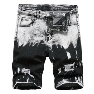 Shorts de Mezclilla para Hombre, Estilo Vintage, Corte Recto, Cintura Alta, Impermeables, Transpirables, Resistentes al Viento, Lavado Claro, Casual, Venta al Por Mayor - Product Image 4