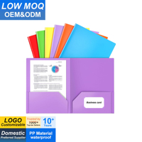 Carpetas de Plástico Resistentes con Bolsillos, 6 Colores Diferentes, 2 Carpetas con Ranura para Tarjetas, para Organización en la Escuela, Oficina y Hogar