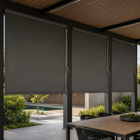 Store vertical manuel à manivelle pour extérieur, en polyester enduit PU 180 g/m², avec cassette en aluminium, hydrofuge, pour terrasse commerciale