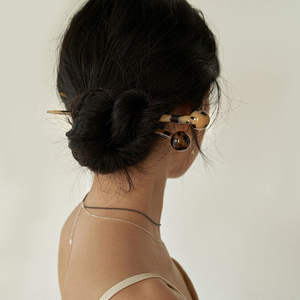 Bize Vrouwen Eetstokjes Styling Mode Haar Sticks Acetaat Haarspeld Schildpad Shell Azijnzuur Bal Vork Voor Dik Lang Haar - Product Image 2