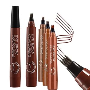 Juego de 5 Lápices para Microblading de Cejas, Pincel para Cejas, Color Gris Rojizo Claro y Oscuro, Negro Mágico, Resistente al Agua, 4 Puntas, para Tatuajes - Product Image 3