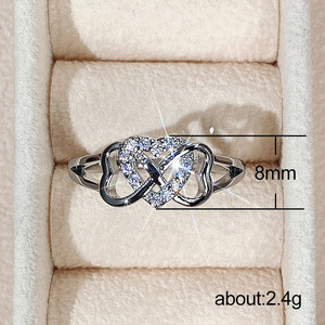 Anello a forma di cuore per donna, design semplice a forma di cuore, anello da indossare ogni giorno - Product Image 5