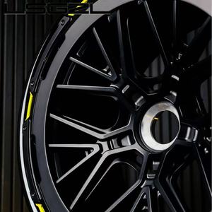 Nouvelles jantes en alliage forgé en fibre de carbone, design concave profond, 17-21 pouces, finition chrome brossé de luxe pour Audi - Product Image 3