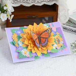Nouvelle conception de papillon pop-up avec enveloppe et carte d'écriture individuelle, artisanat en papier créatif, carte de vœux 3D - Product Image 2