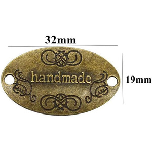 Etichetta in metallo bronzo antico etichette fatte a mano per la creazione di gioielli artigianato per cucire abbigliamento decorazione bottone Tag segni di placcatura tecnica - Product Image 3