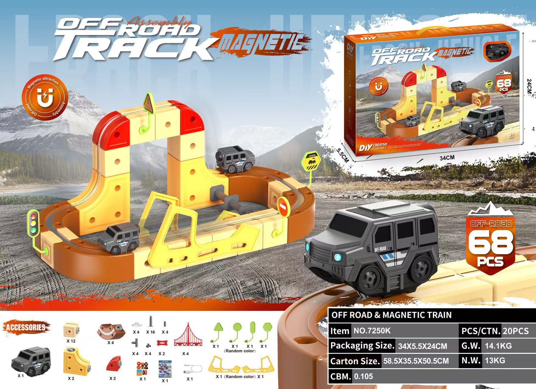 68 piezas, vagón de ferrocarril estéreo (vehículo todoterreno) 7250k