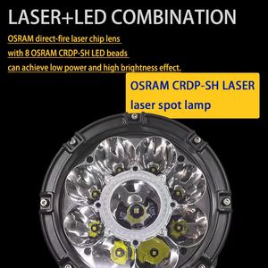 Haute puissance jaune 2500M Super lumineux rond Led projecteur 4x4 pare-chocs camion tout-terrain 7 "9" pouces voiture Led conduite lumière - Product Image 3